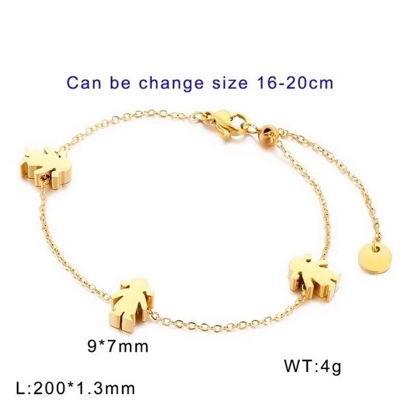 Cartoon Style Cartoon Character Titanium Steel 18K Gold Plated Bracelets In Bulk