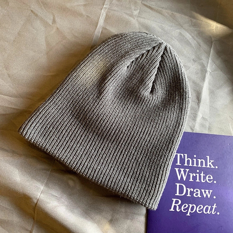 Unisex Basic Solid Color Eaveless Wool Cap