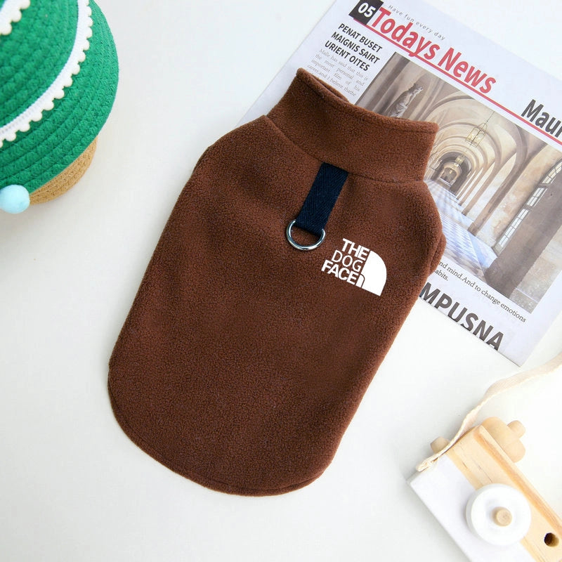 Autumn/winter Thickened Fleece Pet Clothing Trendy Dog Jacket Vest Ring Puller Thickened Dog Clothes Outerwear