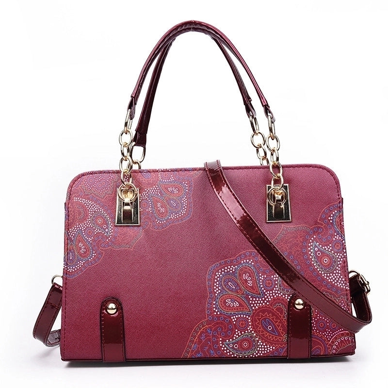 Women's Medium Pu Leather Color Block Streetwear Square Zipper Tote Bag