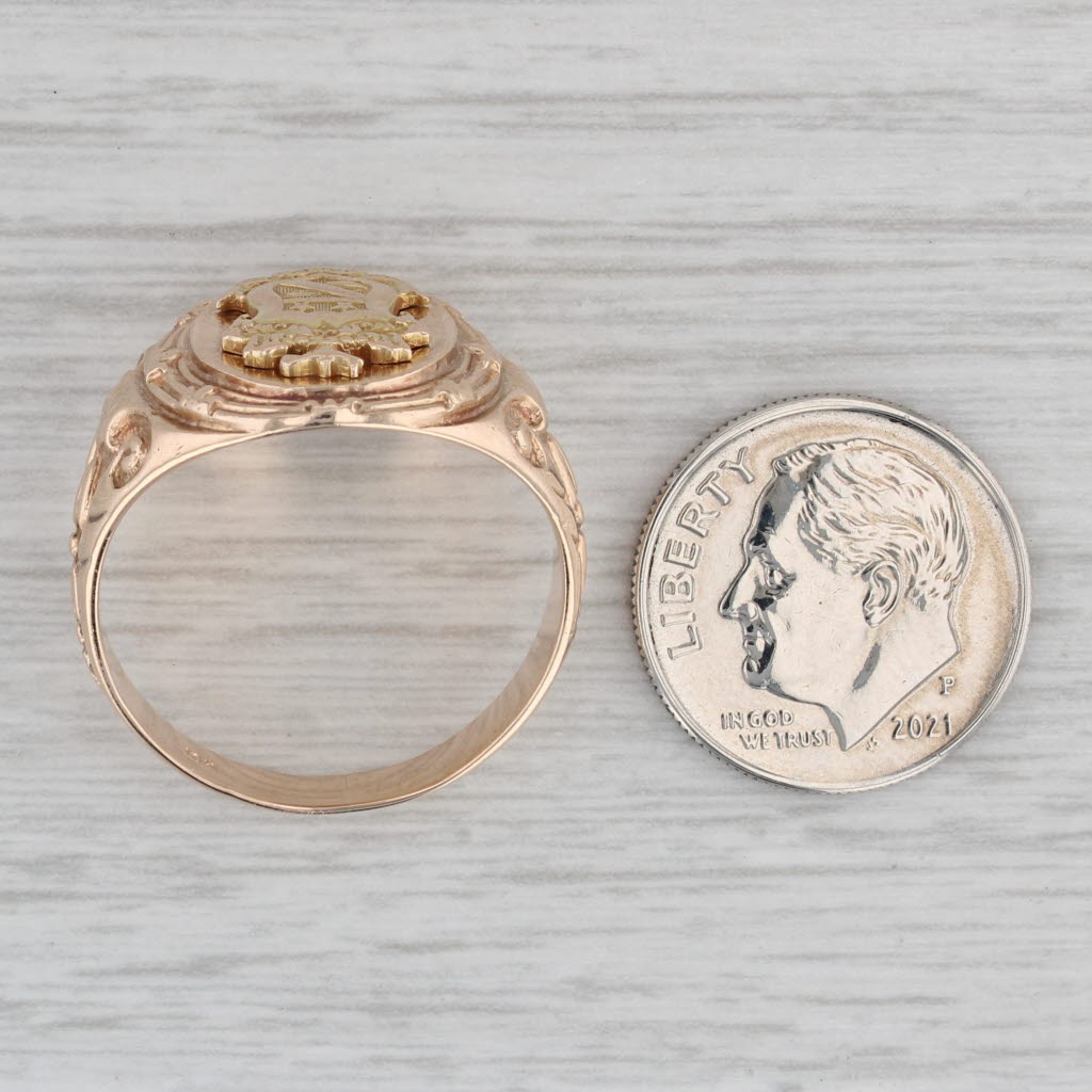 Phi Kapp Psi Signet Ring Vintage 10k Yellow Gold Greek Fraternity Size 10.25