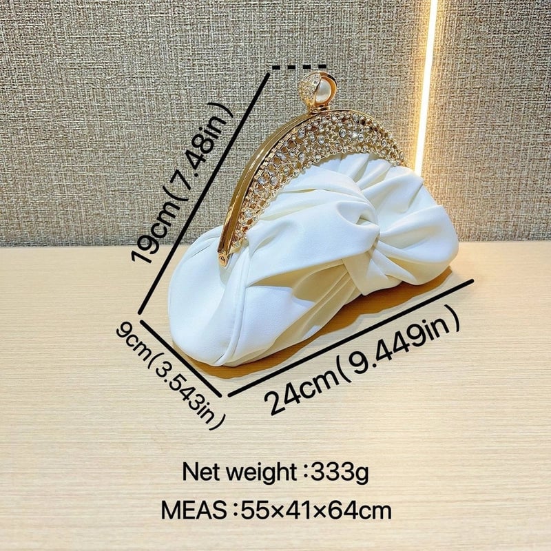 White Black Gold PU Geometric Pillow Shape Evening Bags