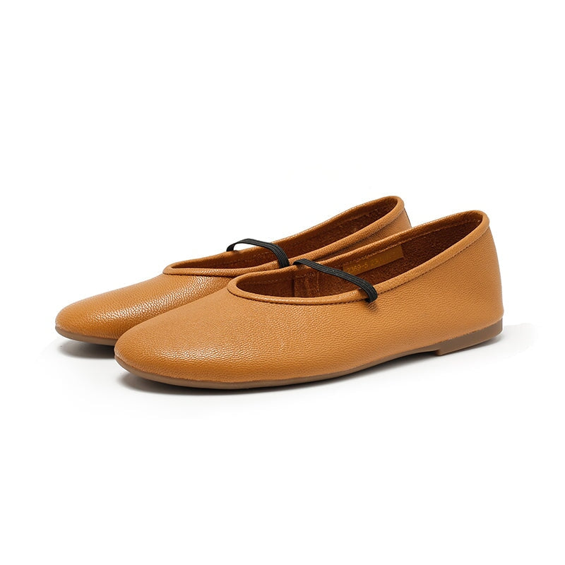 Studio Round Toe Soft Leather Casual Flats in 11 Colors