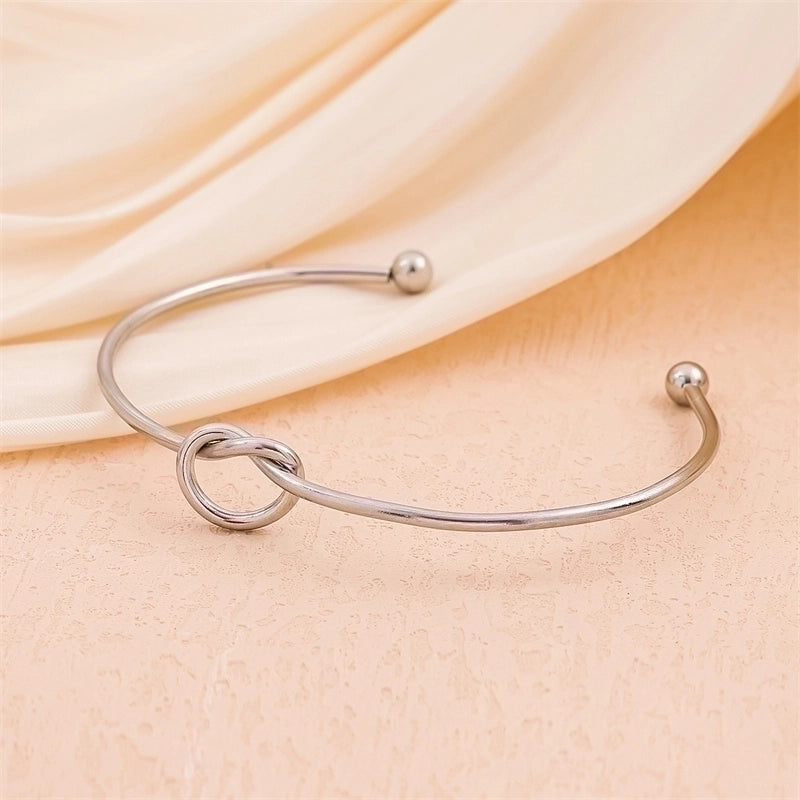 Minimalist Solid Color 201 Stainless Steel 18K Gold Plated Bracelets In Bulk
