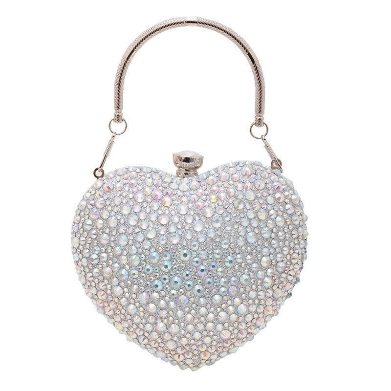 Women's Small Arylic Solid Color Elegant Classic Style Heart-shaped Hook Loop Evening Bag