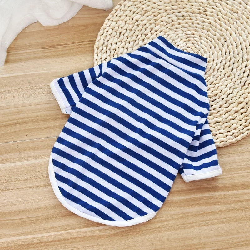 Minimalist Cotton Stripe Pet Clothing