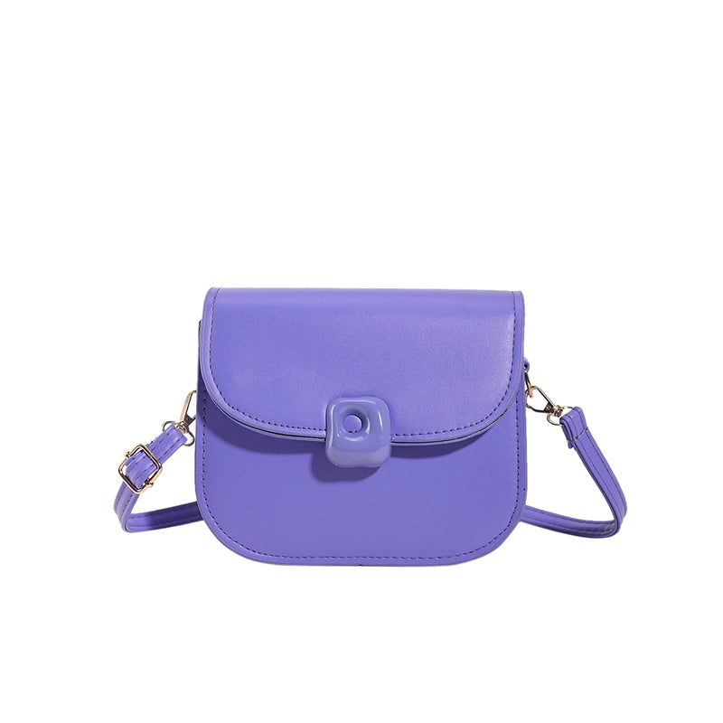 Women's Pu Leather Solid Color Streetwear Semicircle Flip Cover Shoulder Bag Crossbody Bag