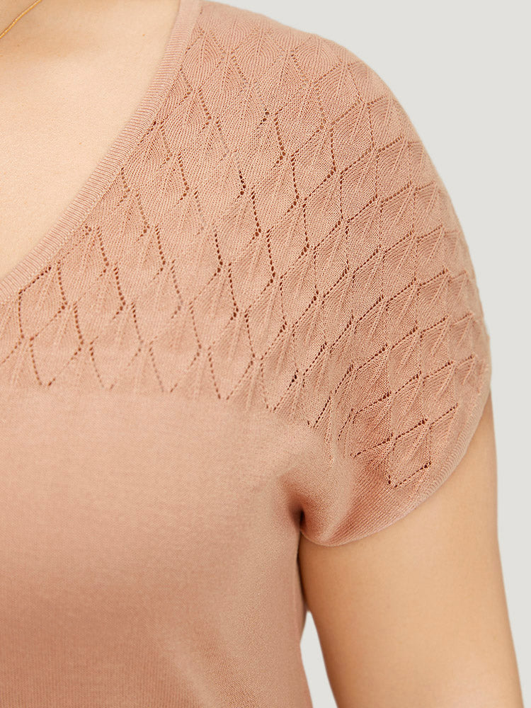 Supersoft Essentials Plain Patchwork Batwing Sleeve Scoop Neck Pullover