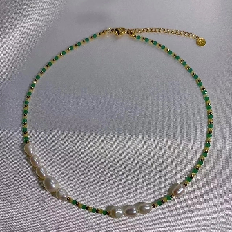 INS Style Geometric 304 Stainless Steel Stainless Steel Crystal Beaded Plating Bracelets Necklace