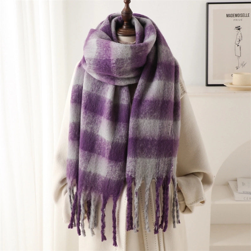 Women's Minimalist Color Block Imitation Cashmere Scarf