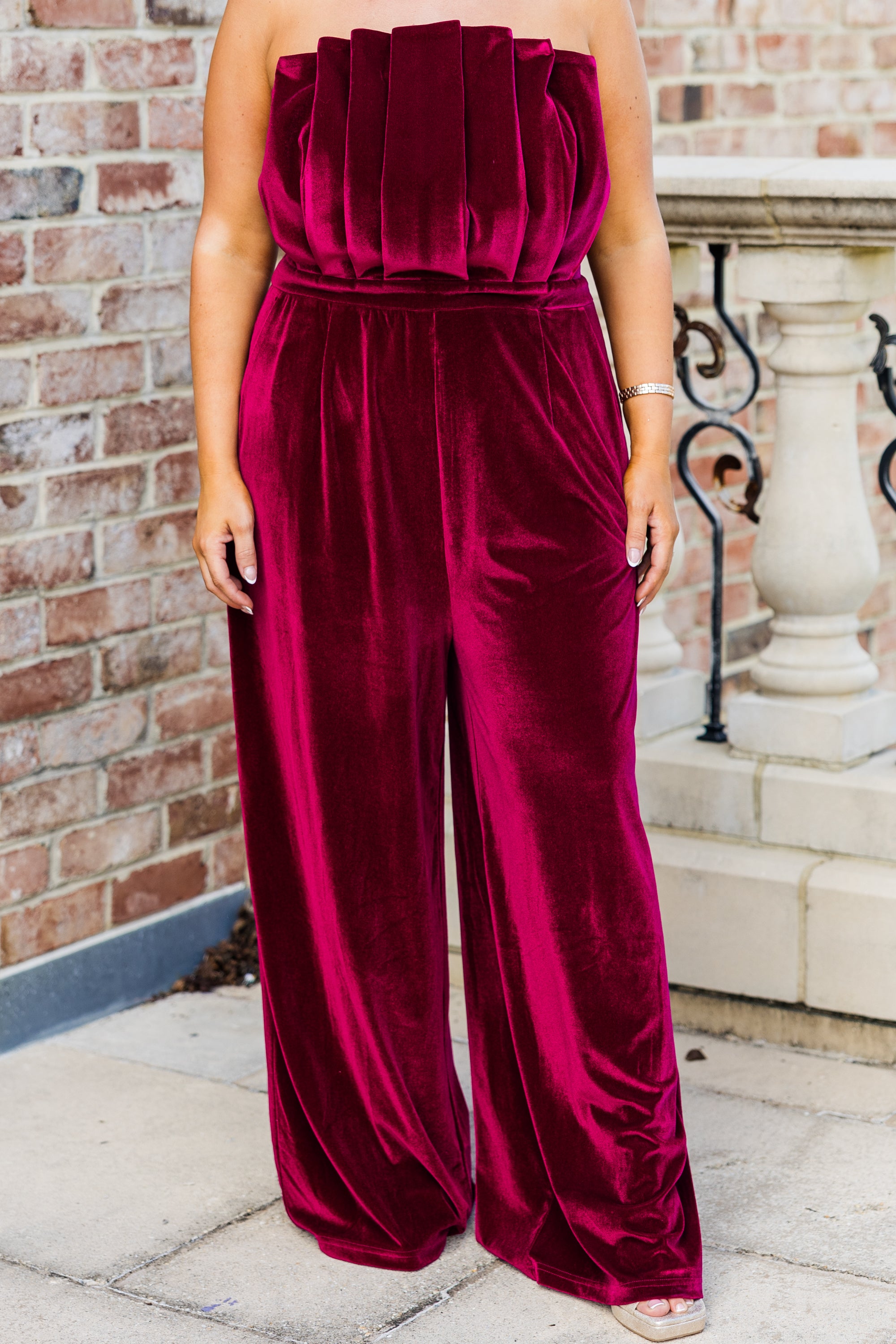 Waltz Through Winter Jumpsuit. Wine