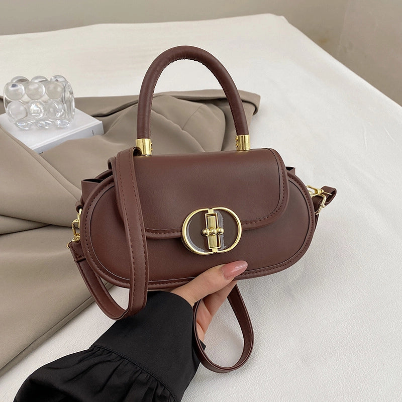 Women's Medium PU Solid Color Streetwear Sewing Thread Square Flip Cover Square Bag
