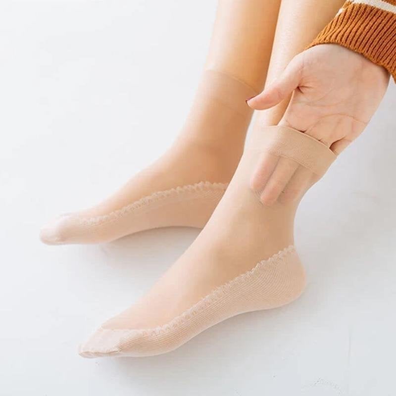 Silky Anti-Slip Cotton Socks5 pairs/set