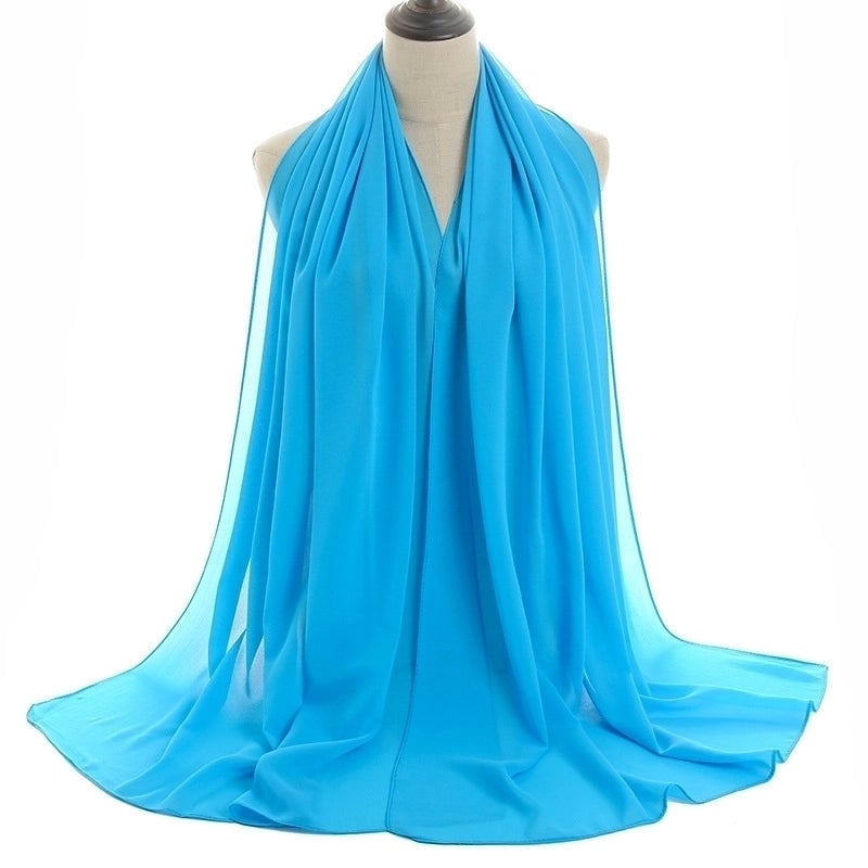 Women's Minimalist Solid Color Chiffon Cotton Linen Scarves