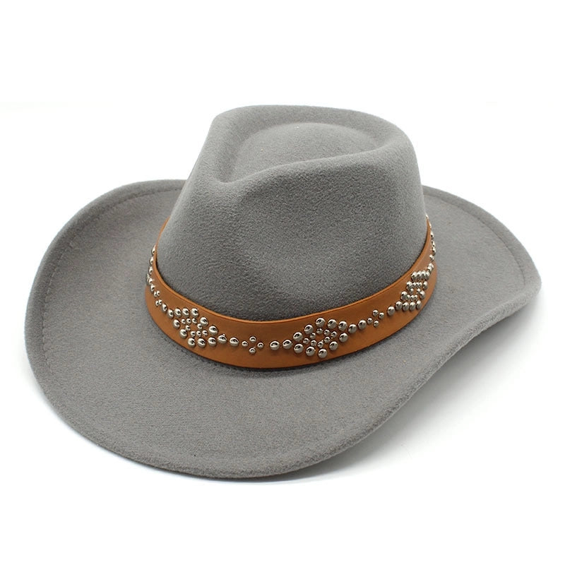 Tibetan Style Top Hat Curved Eaves Autumn And Winter Cashmere Felt Hat American Western Cowboy Hat Spring And Autumn Men's And Women's Groom Studio Hat