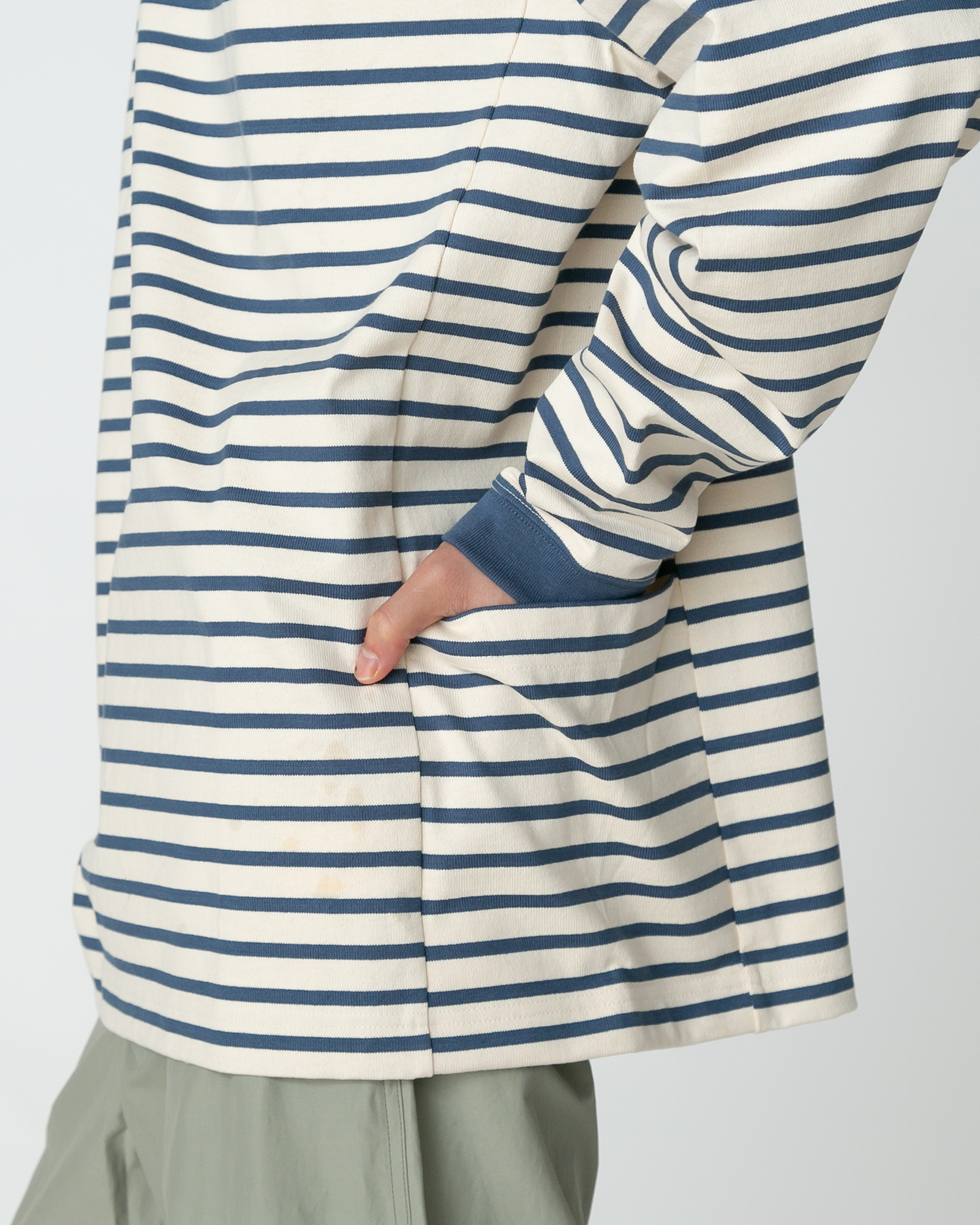 Heavy Cotton Border Long Sleeve T-Shirt
