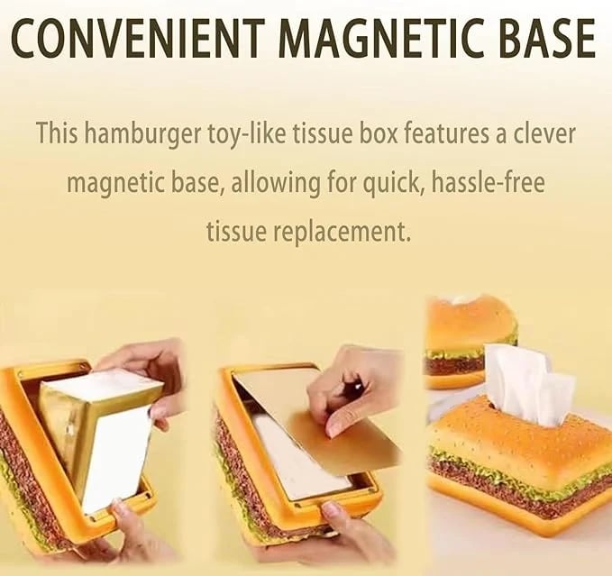 🔥Last Day Promotion - 49%OFF🔥Funny Hamburger Magnetic Tissue Box