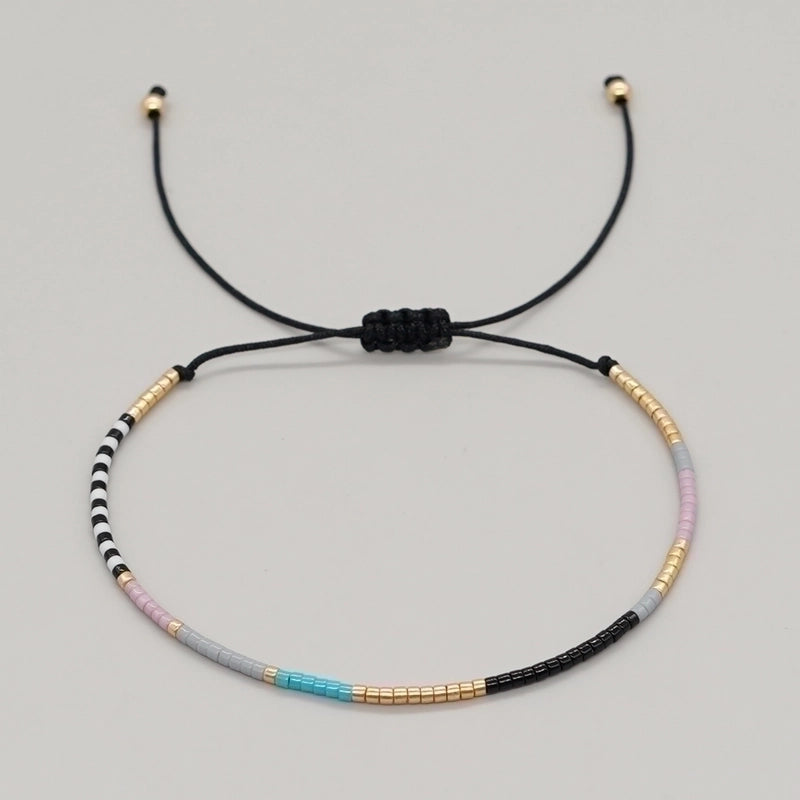 Glass Copper Minimalist Beaded Geometric Colorful Bracelets