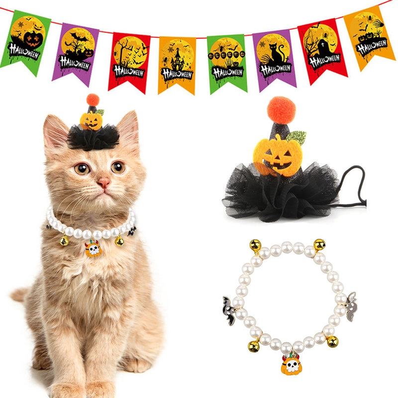 Halloween Pet Atmosphere Clothing Accessories Set Halloween Cat Dress Up Pet Suit Dress Up