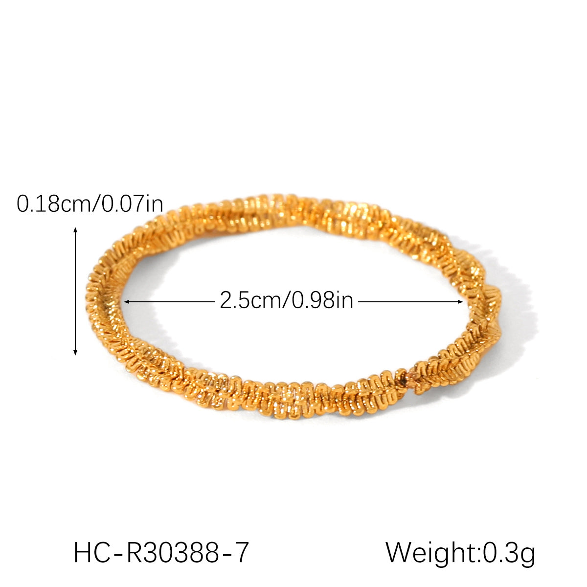 Ins Style Stainless Steel Twist Ring Female Round Bead Ring Star Chain Ring