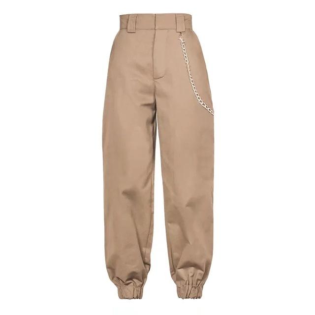 High Waisted Straight Trouser With Chain