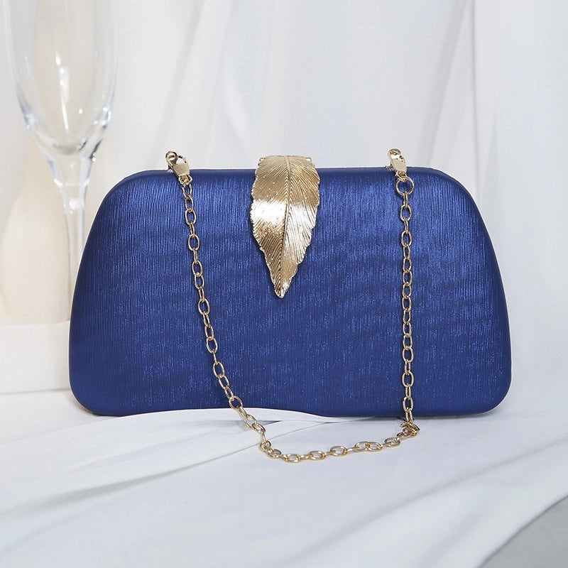 White Red Blue Pu Leather Solid Color Shell Evening Bags