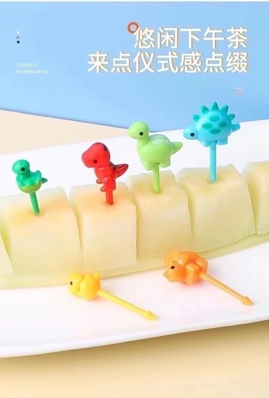 Cute Cartoon Plastic Fruit Fork 1 Set