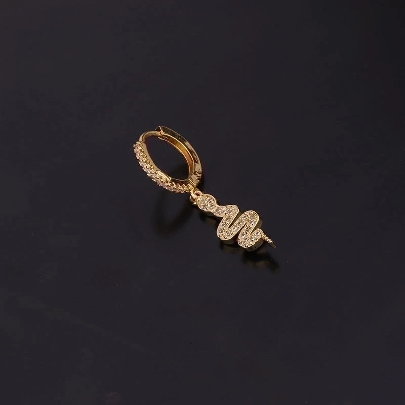 Geometric Inlaid Zircon Copper Copper Earrings