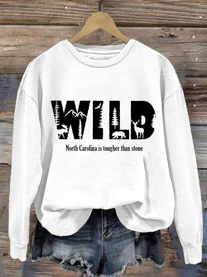 Women'S North Carolina Is Tougher Than Stone Printed Sweatshirt