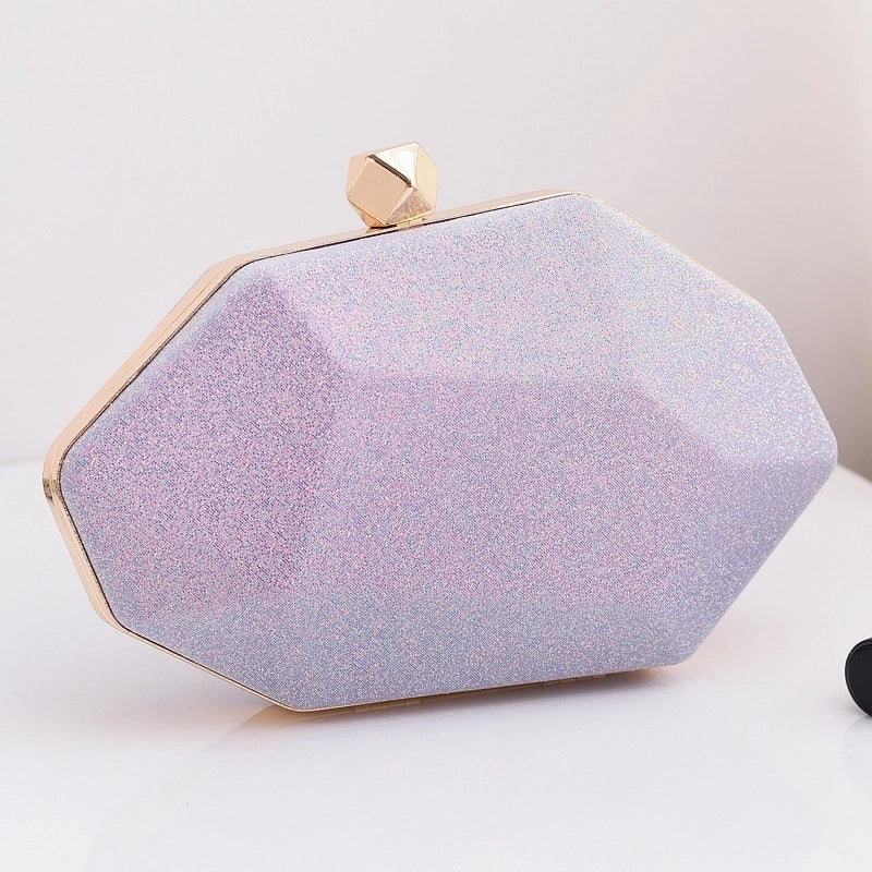 White Champagne Light Green Pu Leather Solid Color Square Evening Bags