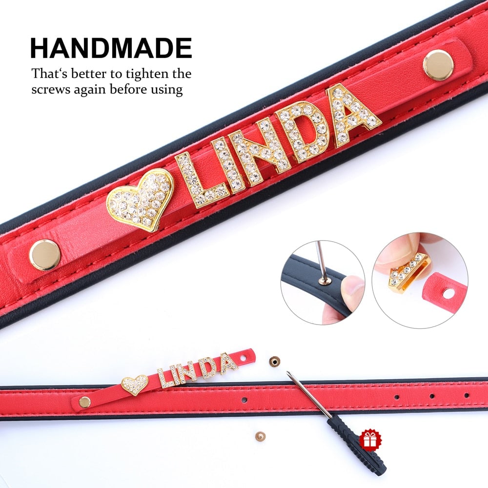 Personalized Rhinestone Dog Cat Collar