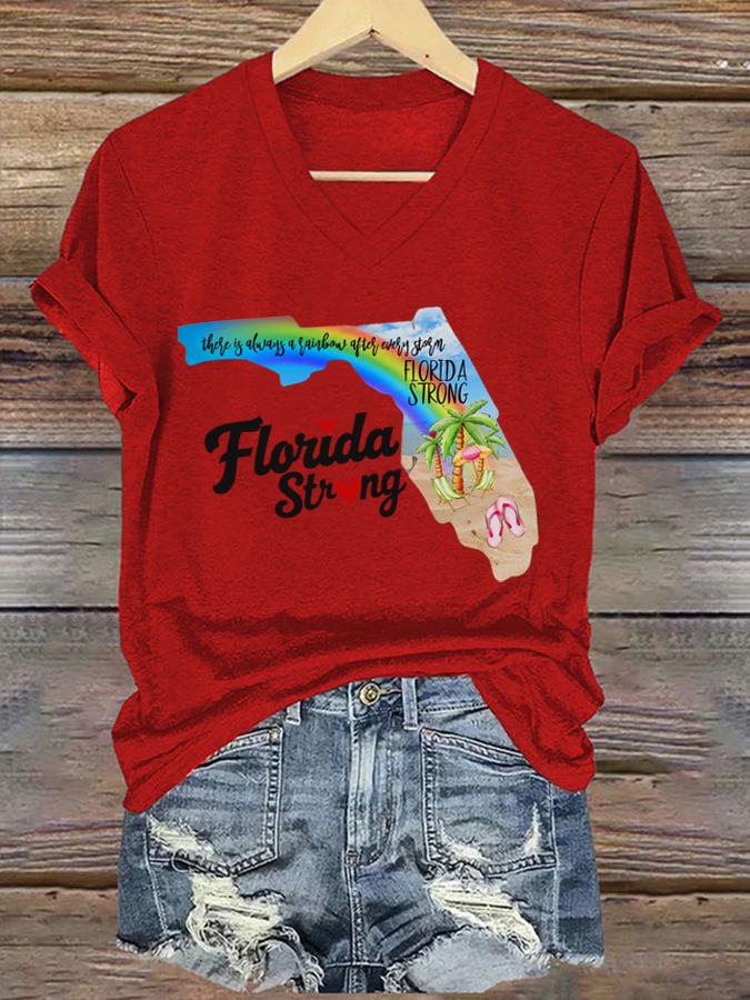 Women's Helene Hurricane florida  Strong Print Casual T-Shirt