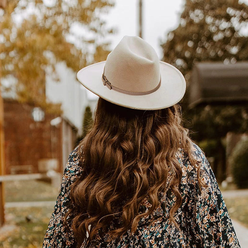 Fashion Flat Top Hat Women's British French Socialite Elegant Felt Hat Autumn And Winter Warm Jazz Hat Men's