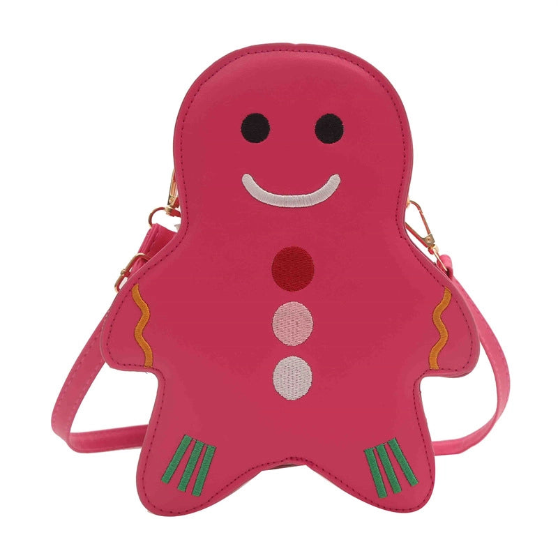 Women's Mini Pu Leather Cartoon Character Streetwear Round Zipper Circle Bag