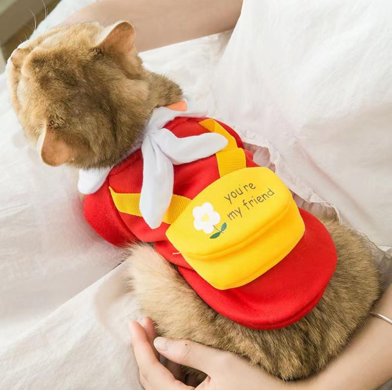 Cute Cartoon Pet Sweater with Crossbody Bag