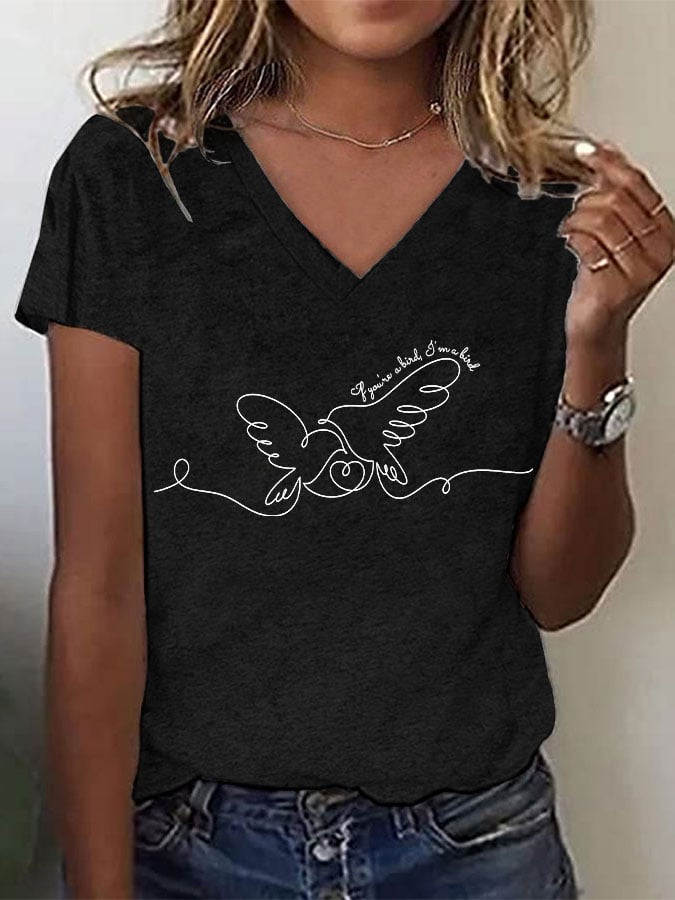 Women's If you're a bird.I'm a bird V-neck T-shirt