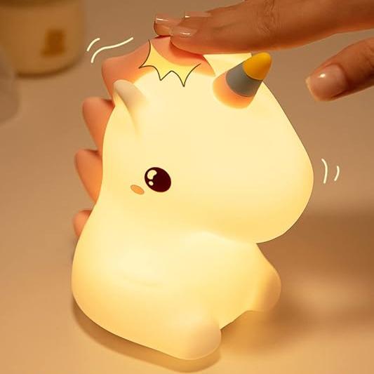 Squishy Silicone Unicorn LED Night Light - Perfect Gift for Kids and Girls