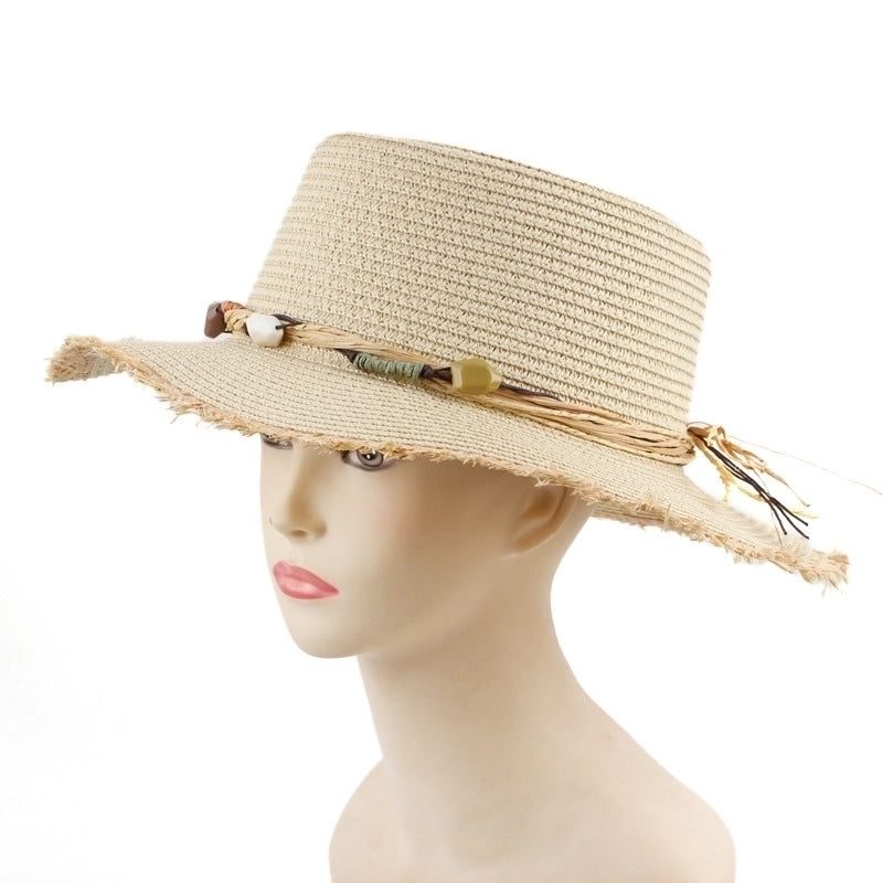 Women's Minimalist Color Block Wide Eaves Straw Hat