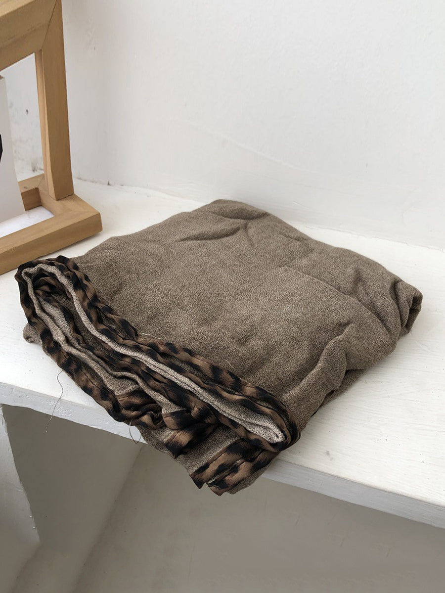 Women Vintage Pure Color Cotton Shawl Scarf