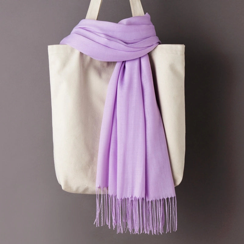 Thin Cashmere Scarf Solid Color Tassel Shawl LOGO Gift Scarf Factory Direct