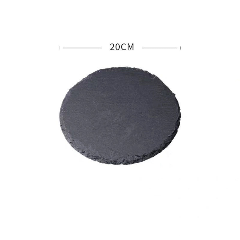 Slate Dinner Plate Dessert Sushi Plate Western Food Black Slate Plate Tableware Flat Plate Barbecue Steak Plate