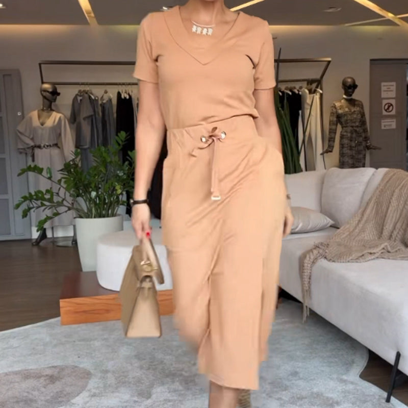 💕Limited Time 50% Off💕Women's V-Neck Top and Skirt Set