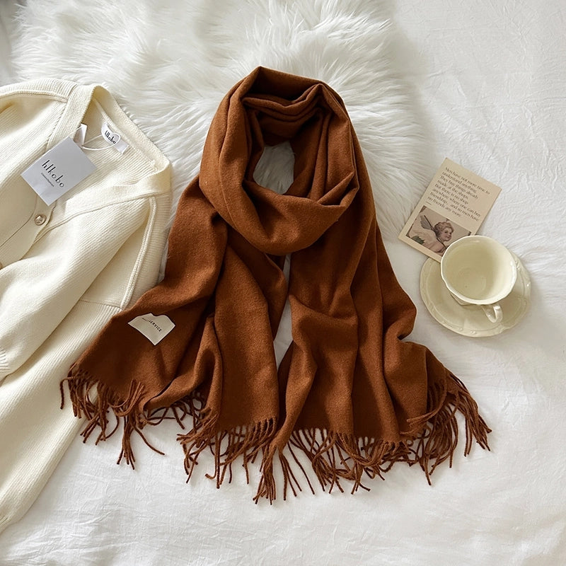Unisex Streetwear Solid Color Imitation Cashmere Scarf