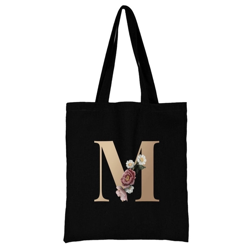 Women's Minimalist Letter Flower Shopping Bags