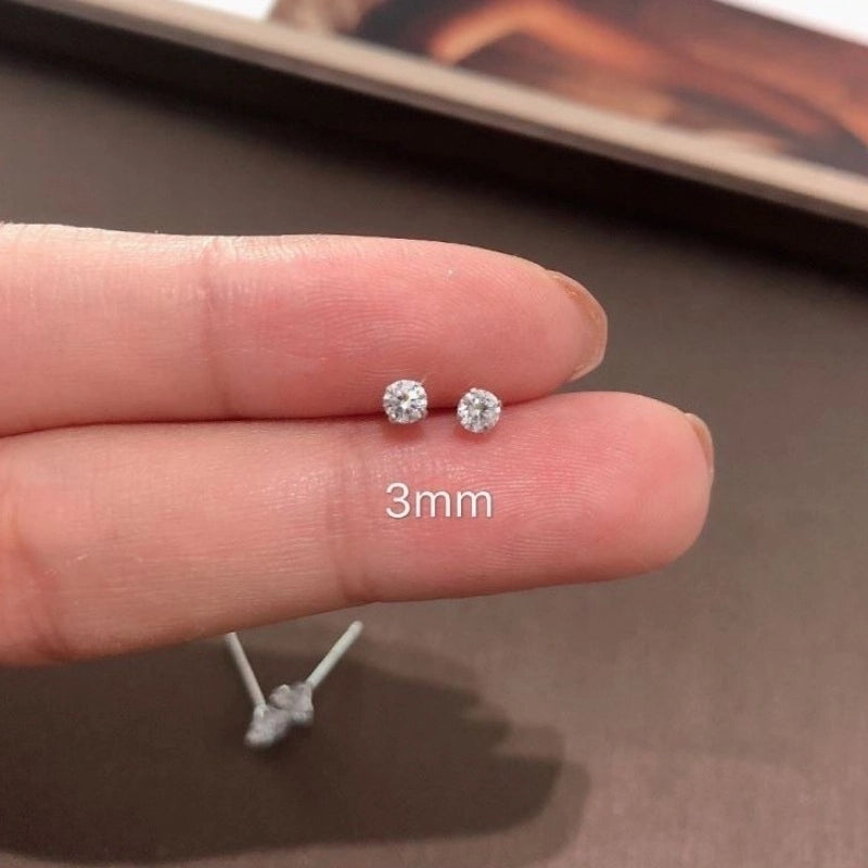 1 Pair Minimalist U Shape Plating Brass Zircon Ear Studs