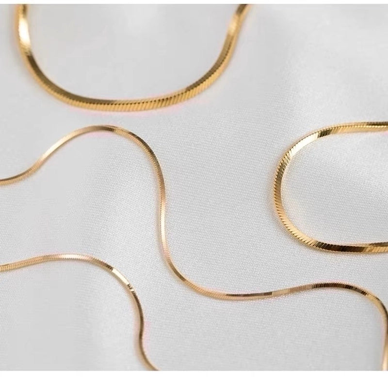 IG Style Basic Solid Color 304 Stainless Steel 18K Gold Plated Plating Stainless Steel Necklaces