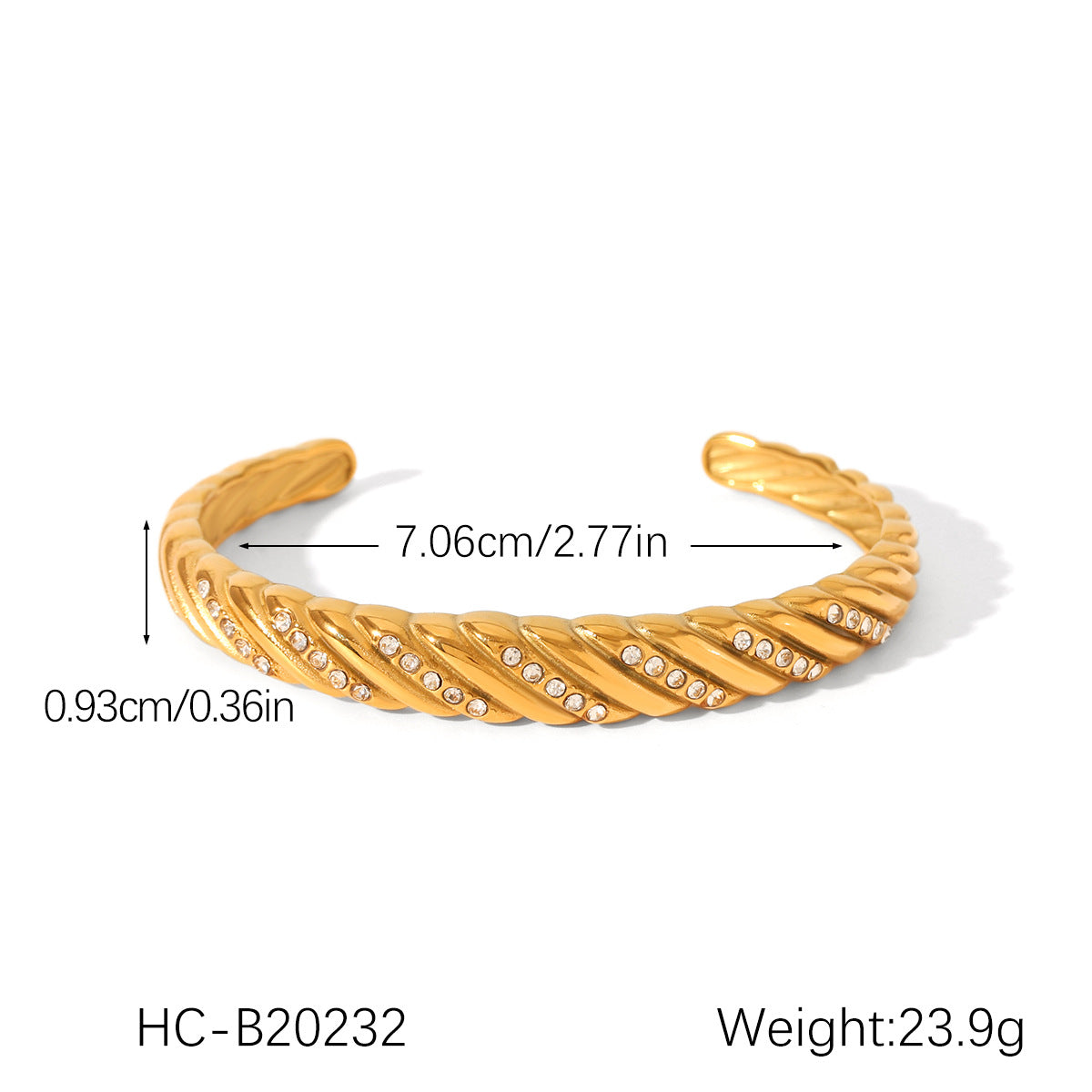 Ins Style Stainless Steel Bracelet 18K Gold-Plated Open Bracelet Titanium Steel Bracelet Female Jewelry