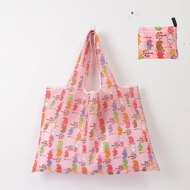 Cute Pastoral Flower Polyester Composite Needle Punched Cotton Shopping Bags