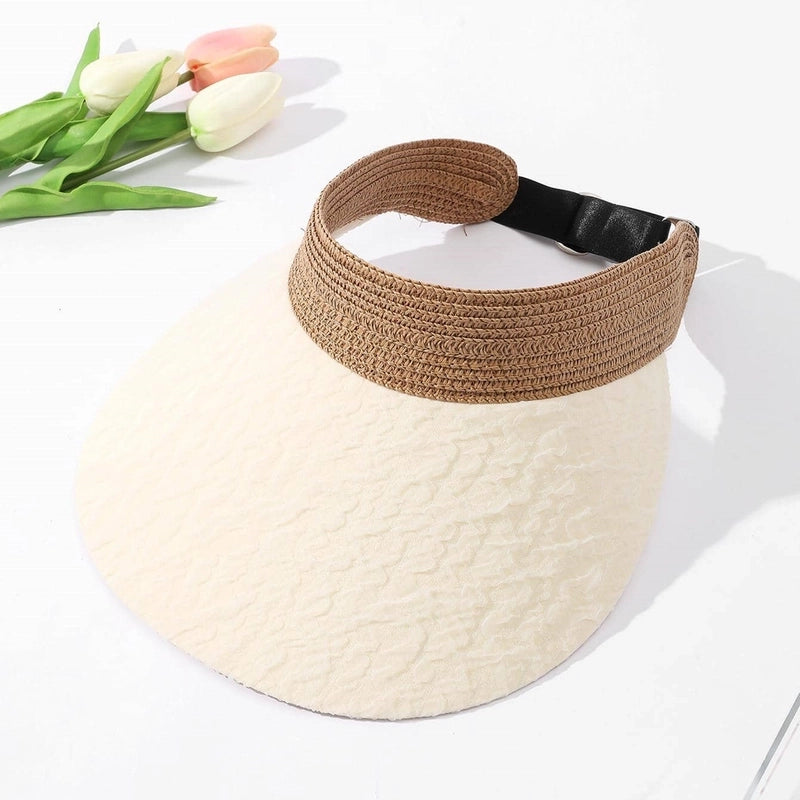 Women's Cute Color Block Elastic Band Curved Eaves Sun Hat