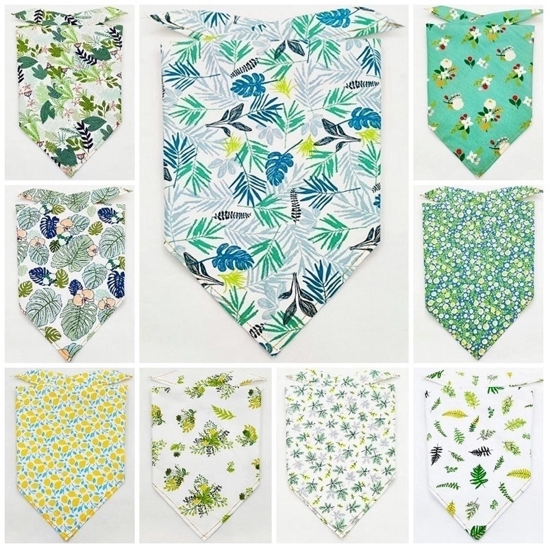 Cartoon Style Cotton Flower Printing Pet Saliva Towel